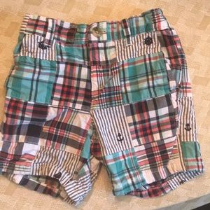Janie and Jack boys patchwork shorts 12-18 mos
